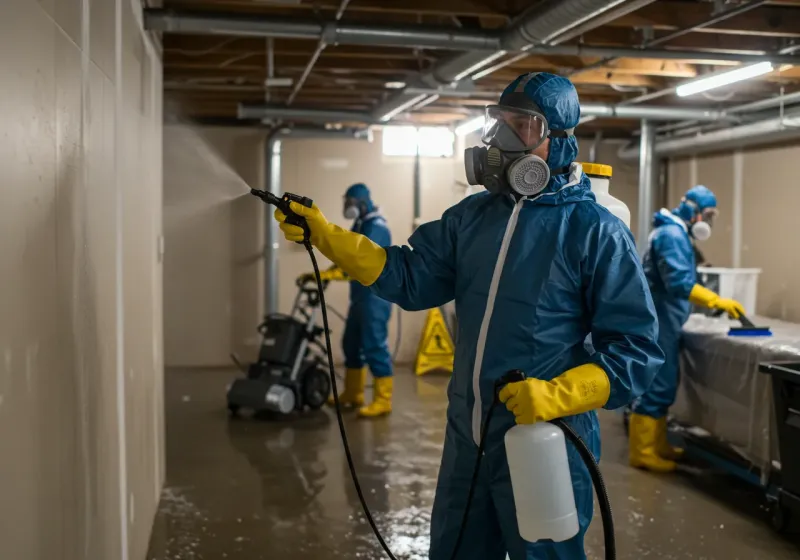 Basement Sanitization and Antimicrobial Treatment process in Deep River Center, CT